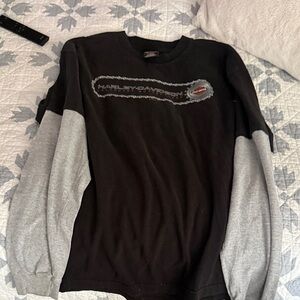 Harley-Davidson Black Crewneck with Gray Raglan Sleeves